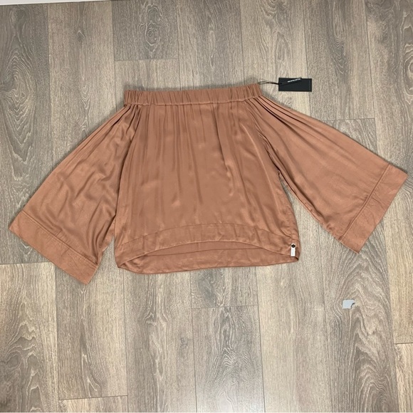 One Teaspoon  Boy Bowie Blouse Top Off the Shoulder Flare Wide Long Sleeve - Picture 10 of 14